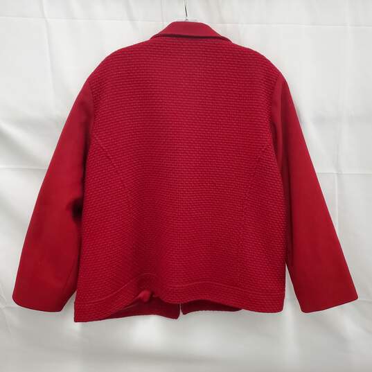 VTG Pendleton WM's 100% Wool Red Fleece Jacket Size 16 image number 2