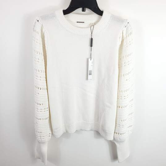 Elie Tahari Women White Knitted Long Sleeve L NWT image number 1
