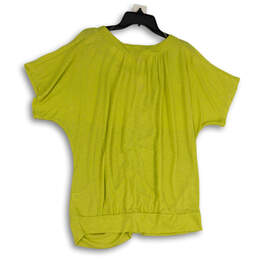 NWT Womens Yellow Embellished Round Neck Short Sleeve Blouse Top Size 14/16 alternative image