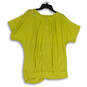 NWT Womens Yellow Embellished Round Neck Short Sleeve Blouse Top Size 14/16 image number 2