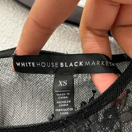 NWT White House Black Market Womens Black Lace Long Sleeve Blouse Top Shirt XS alternative image