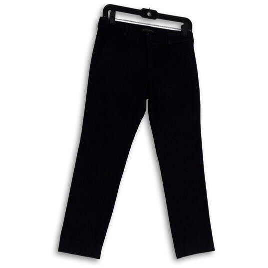 Womens Black Flat Front Slash Pockets Straight Leg Chino Pants Size 25 image number 1