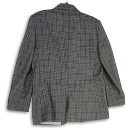 Mens Gray Plaid Notch Lapel Lined Long Sleeve Two Button Blazer Size 42L alternative image