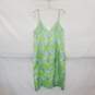 Lulus Mint Green & Blue Floral Patterned Midi Slip Dress WM Size XL NWT image number 2