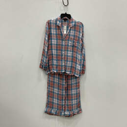 NWT Womens Multicolor Plaid Long Sleeve Two-Piece Pajama Set Size X-Small