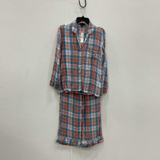 NWT Womens Multicolor Plaid Long Sleeve Two-Piece Pajama Set Size X-Small image number 1