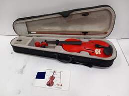 Red Violin With Bow & Case