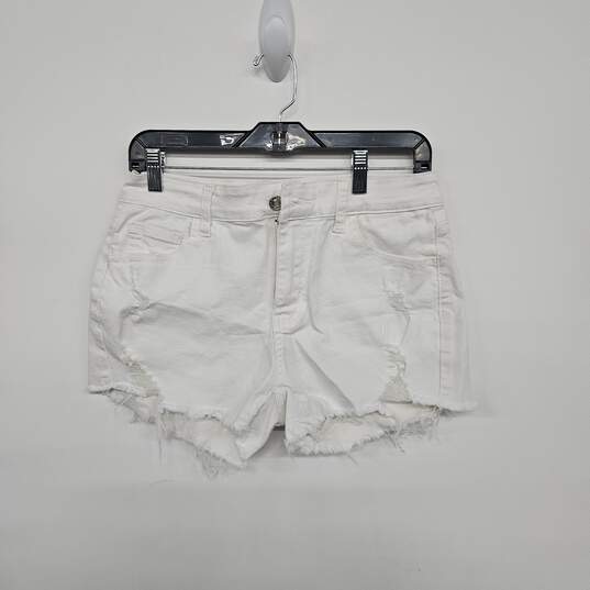 White Denim Cutoff Distressed Shorts image number 1