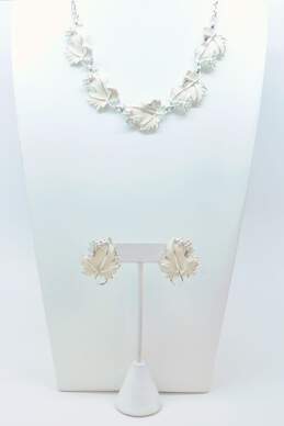 VNTG Sarah Coventry Enamel & Silver Tone Earrings & Necklace Set