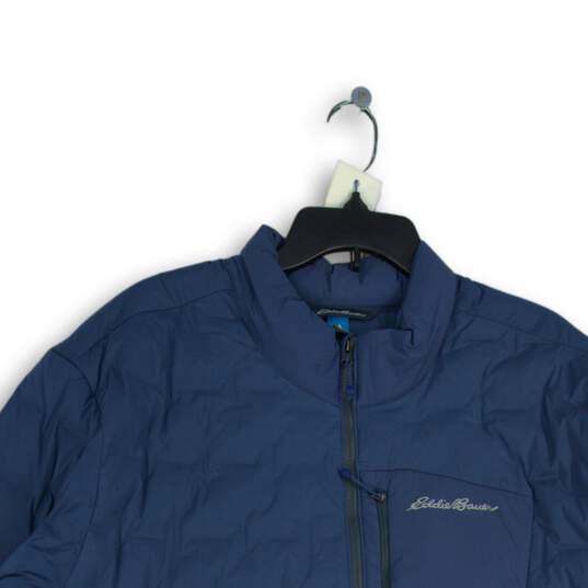 Eddie Bauer Mens Blue Mock Neck Long Sleeve Full-Zip Puffer Jacket Size 2XL image number 3