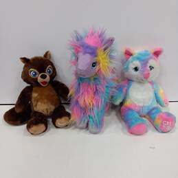 Bundle of 3 Assorted Build-a-Bear Workshop Plush Stuffed Animals Toys