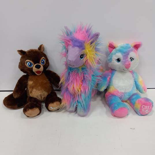 Bundle of 3 Assorted Build-a-Bear Workshop Plush Stuffed Animals Toys image number 1