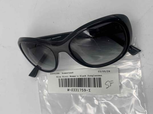 Womens NR3723 Black Framed Polarized Lens Rectangle Sunglasses W-0331759-I image number 7