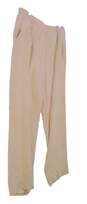 Womens White Pleated Front Silk Straight Leg Dress Pants Size 18W image number 3