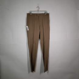 NWT Mens Regular Fit Slash Pockets Straight Leg Flat Front Dress Pants Size 35
