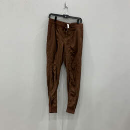 Womens Brown Elastic Waist Flat Front Pull-On Jogger Pants Size 10 alternative image
