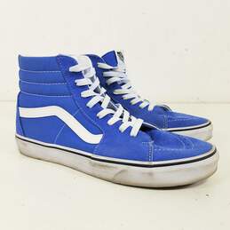 VANS Old Skool Sk8-Hi Blue Suede Canvas Sneakers Shoes Men's Size 10.5