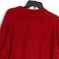 Mens Red Round Neck Long Sleeve Tight-Knit Henley Sweater Size TXL image number 4