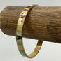 Designer J. Crew Gold-Tone Multicolor Round Shape Enamel Bangle Bracelet image number 1