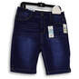 NWT Womens Blue Denim Dark Wash 5-Pocket Design Boyfriend Shorts Size 14/32 image number 1