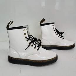 Dr. Martens White Patent Leather Boots NWT Size 8M 9W alternative image