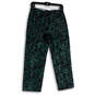 Womens Green Black Abstract Flat Front Straight Leg Ankle Pants Size 0 image number 1