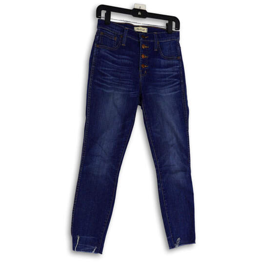 Womens Blue Denim Medium Wash Pockets Button Fly Skinny Leg Jeans Size 26 image number 1