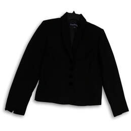 Womens Black Long Sleeve Shawl Lapel Single Breasted 4 Button Blazer Size 8 alternative image