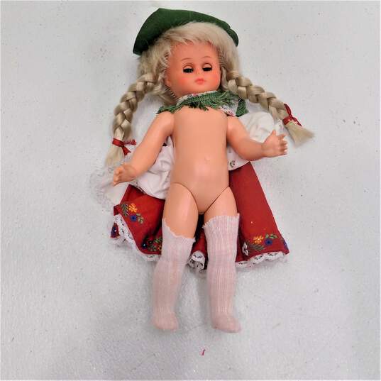 2 Vintage Hans Volk Germany Collectible Play Dolls 12 Inch Blonde Hair W/ Braids Sleepy Eyes image number 7