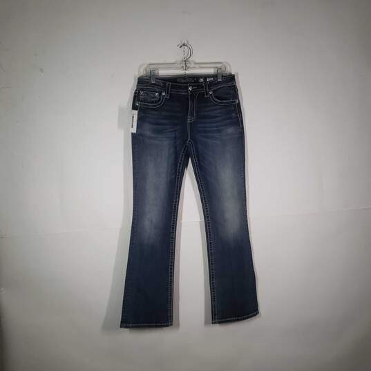 Womens Regular Fit Medium Wash 5 Pocket Design Denim Bootcut Jeans Size 31 image number 1