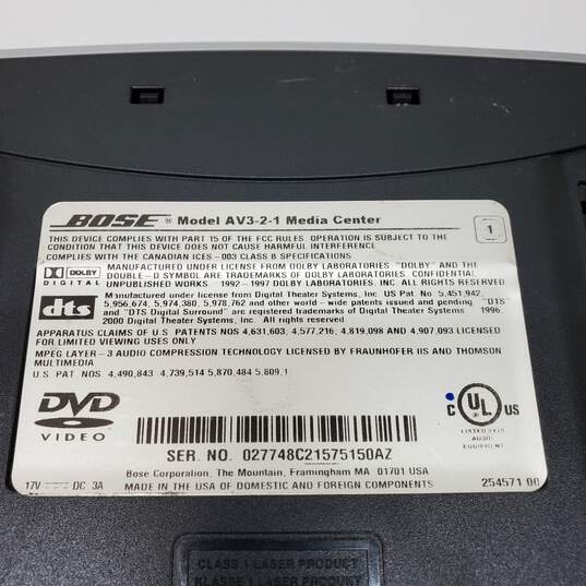 Bose Model AV3-2-1 Media Center with Remote  Untested for Parts/Repair image number 5