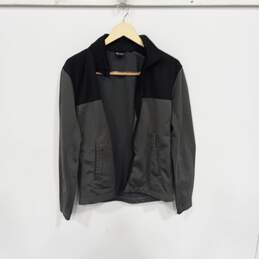 Spyder Men's Gray/Black Color Block Full Zip Mock Neck Jacket Size M