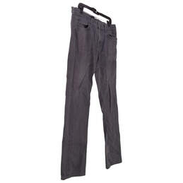 Mens Gray Dark Wash Flat Front Straight Leg Denim Jeans Size W 34