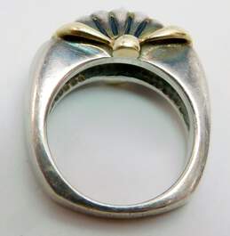 Designer Sterling Silver & 14K Yellow Gold Ridged Ring 11.4g alternative image