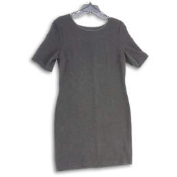 Womens Black Round Neck Short Sleeve Pullover Sheath Dress Size Medium