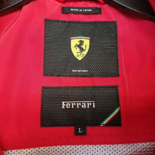 Ferrari Mens Red Pockets Formula 1 Club Full Zip Racing Jacket Size Large image number 3
