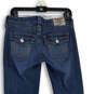 Womens Blue Denim Medium Wash 5-Pocket Design Bootcut Leg Jean Size 28 image number 4