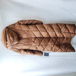 OLA522H Long Chevron Maxi Puffer Coat Womens Size S/P alternative image