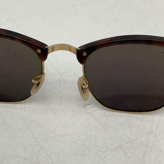 Mens 51021 Brown Blue Half Frame UV Protection Clubmaster Sunglasses image number 5