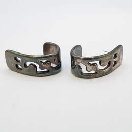 Sterling Silver Modernist Wide 3/4in Loop Hoop Earrings 17.5g alternative image