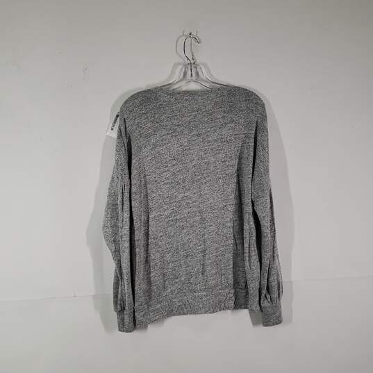 Womens Heather Long Sleeve Round Neck Pullover T-Shirt Size Medium image number 2