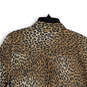 NWT Womens Tan Animal Print Long Sleeve Flap Pocket Button-Up Shirt Size 2 image number 4