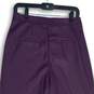 Avec Les Filles Womens Purple Leather Zipper Wide Leg Ankle Pants Size 8 image number 4