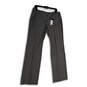 NWT Womens Gray Flat Front Pockets Formal Straight Leg Dress Pants Size 12 image number 1