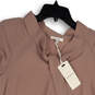 NWT Womens Beige Cap Sleeve Neck Tie Regular Fit Pullover Blouse Top Sz XS image number 3