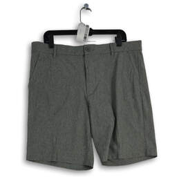 NWT Mens Gray Sport Flex Athletic Stretch Pockets Chino Shorts Size 36W