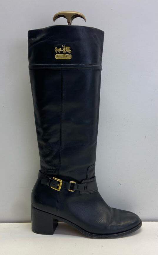 Coach Leather Tall Riding Boots Black 7.5 image number 1