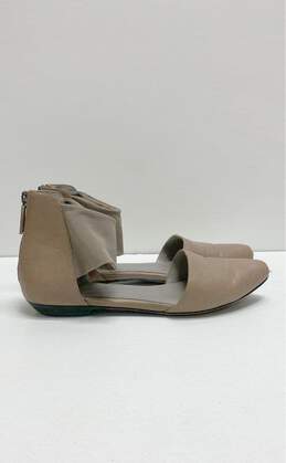 Eileen Fisher Beige Ankle Zip Flat Sandal Women 8