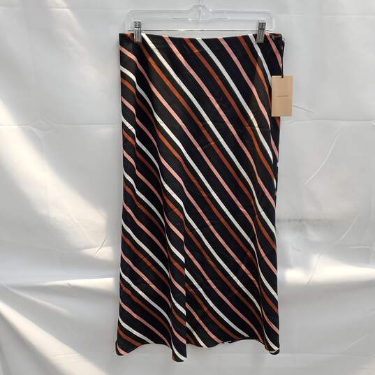 Halogen Black Barbara Striped Skirt NWT Size M image number 1