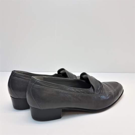 Florshem Gray Leather Loafers Men US 11.5 image number 4